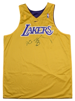 1999 Kobe Bryant Autographed Los Angeles Lakers Practice Worn Jersey (PSA/DNA & Peter Vecsey Letter of Provenance)